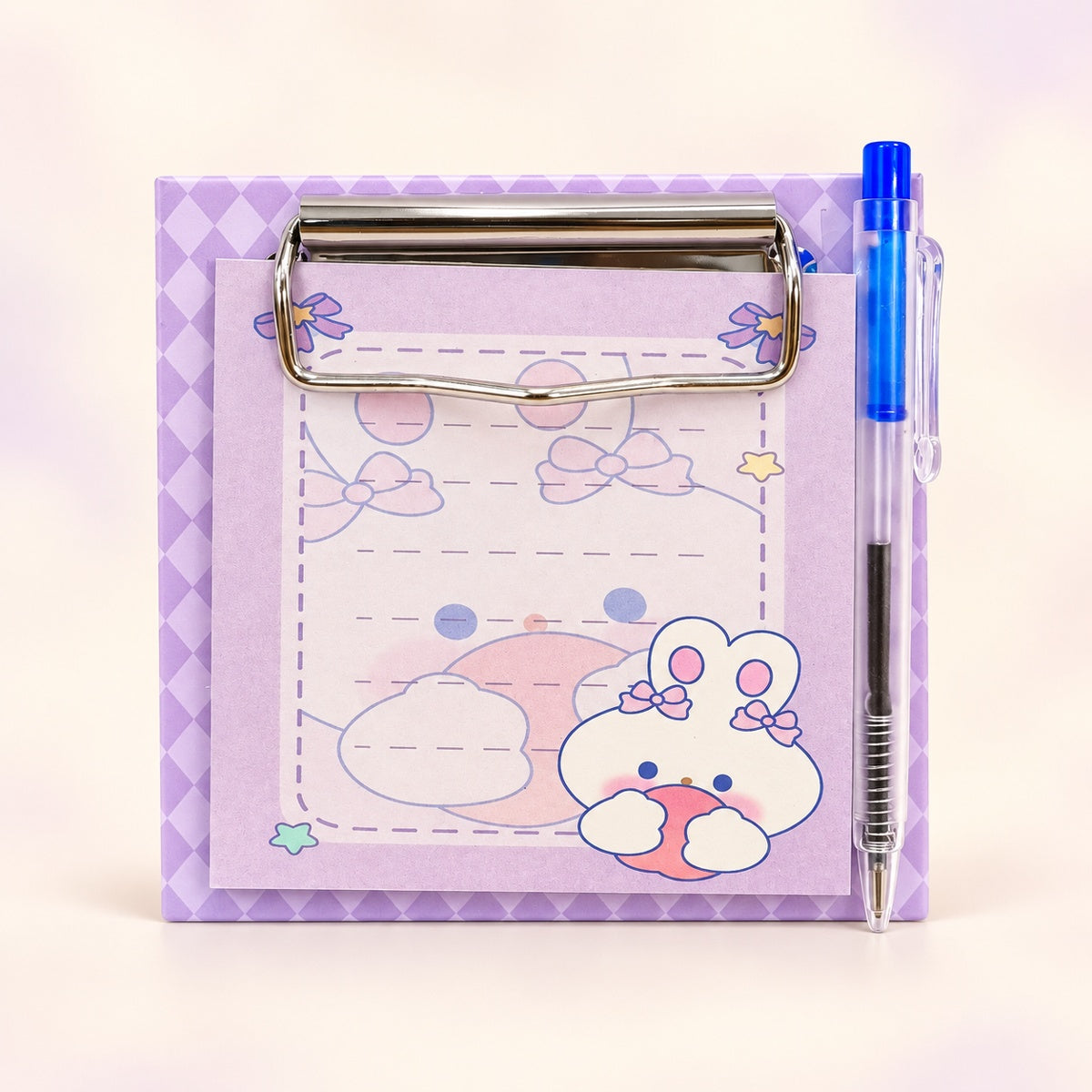  Rabbit Sticky Note With Clipboard - 4 Assorted Design 
