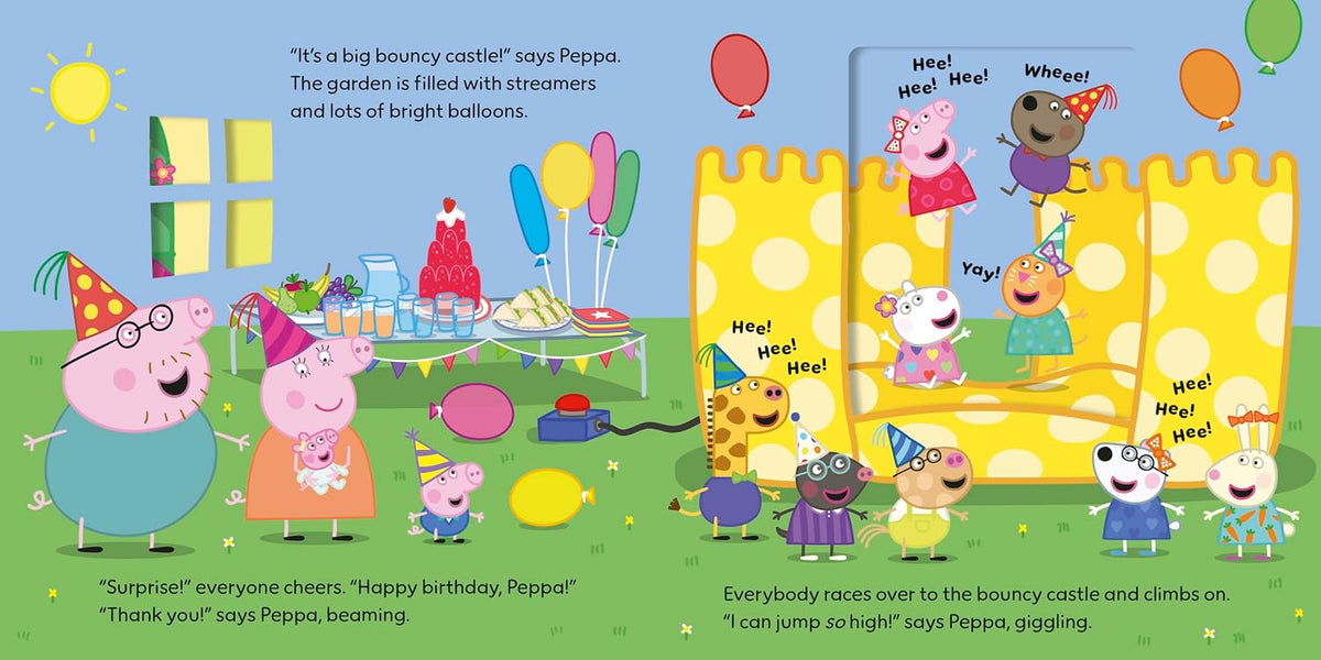 Peppa Pig: Peppa’s Muddy Puddle Party: A Slide-and-Play Book (Board Book)