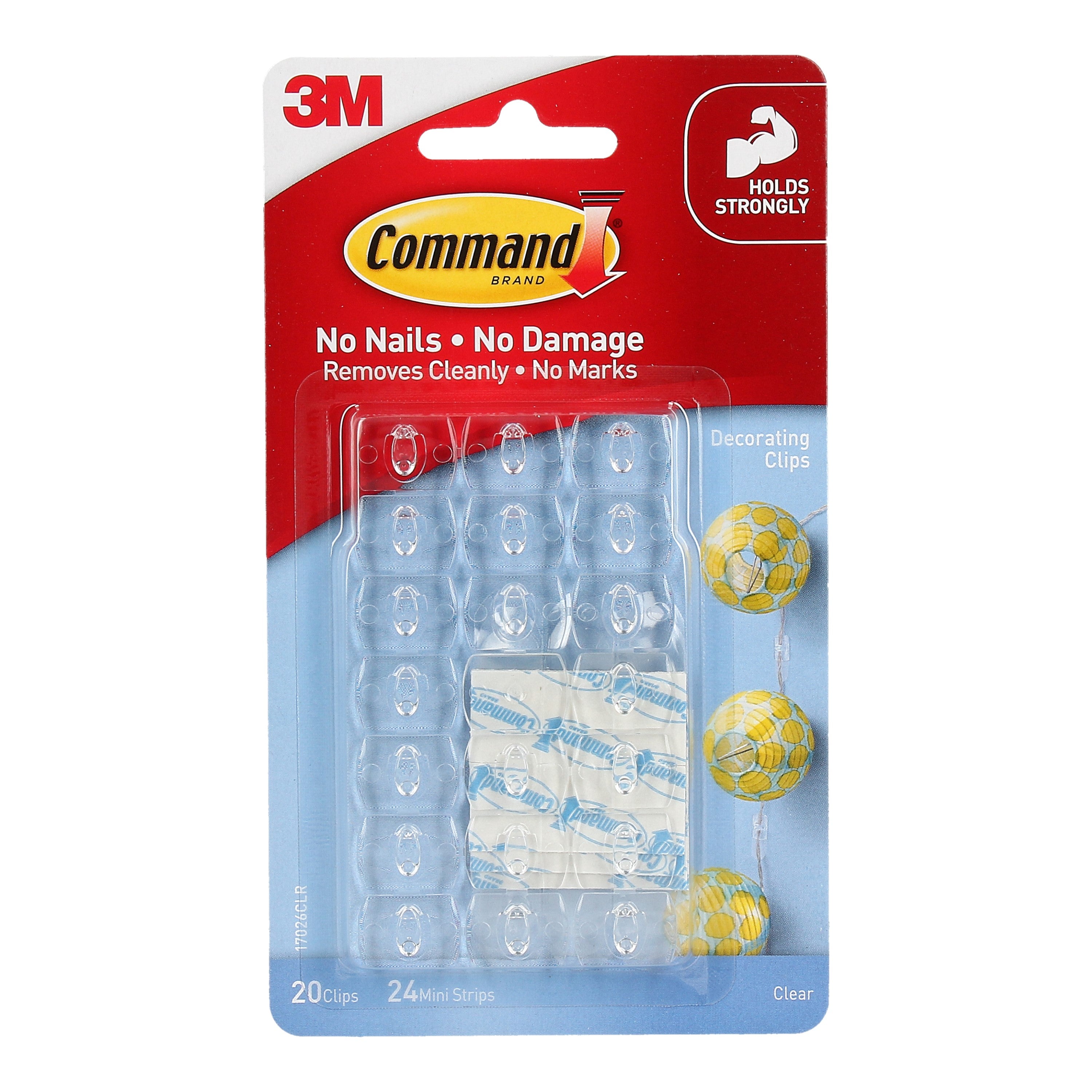 Command™ 17026clr Clear Decorating Clips With Clear Strips