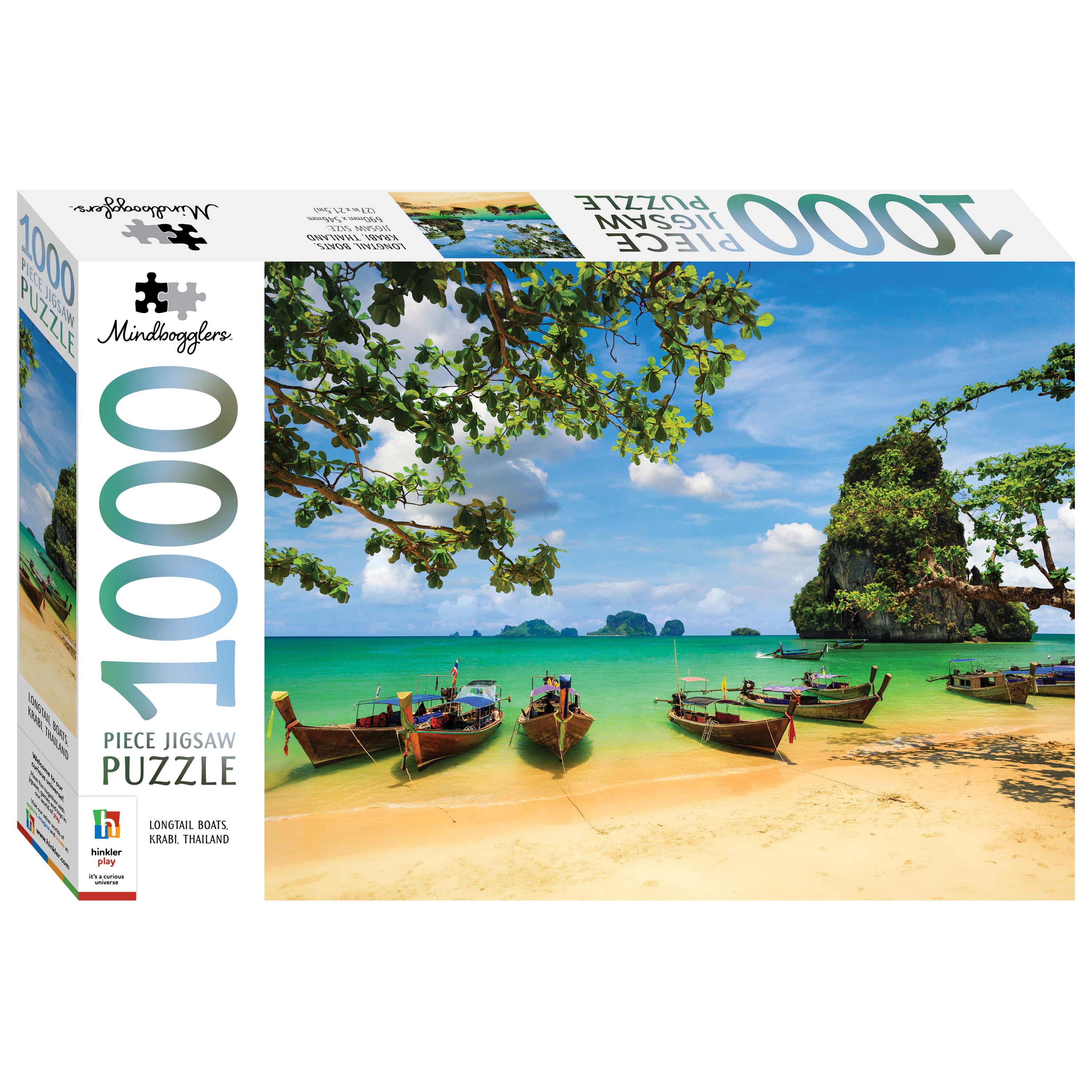 HINKLER MINDBOGGLERS 1000 PIECE JIGSAW PUZZLE LONGTAIL BOATS KRABI THAILAND