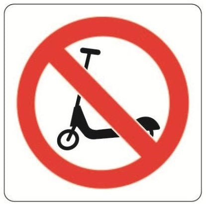 COSMO NO SCOOTER SIGN SA14-677W (150mm X 150mm)