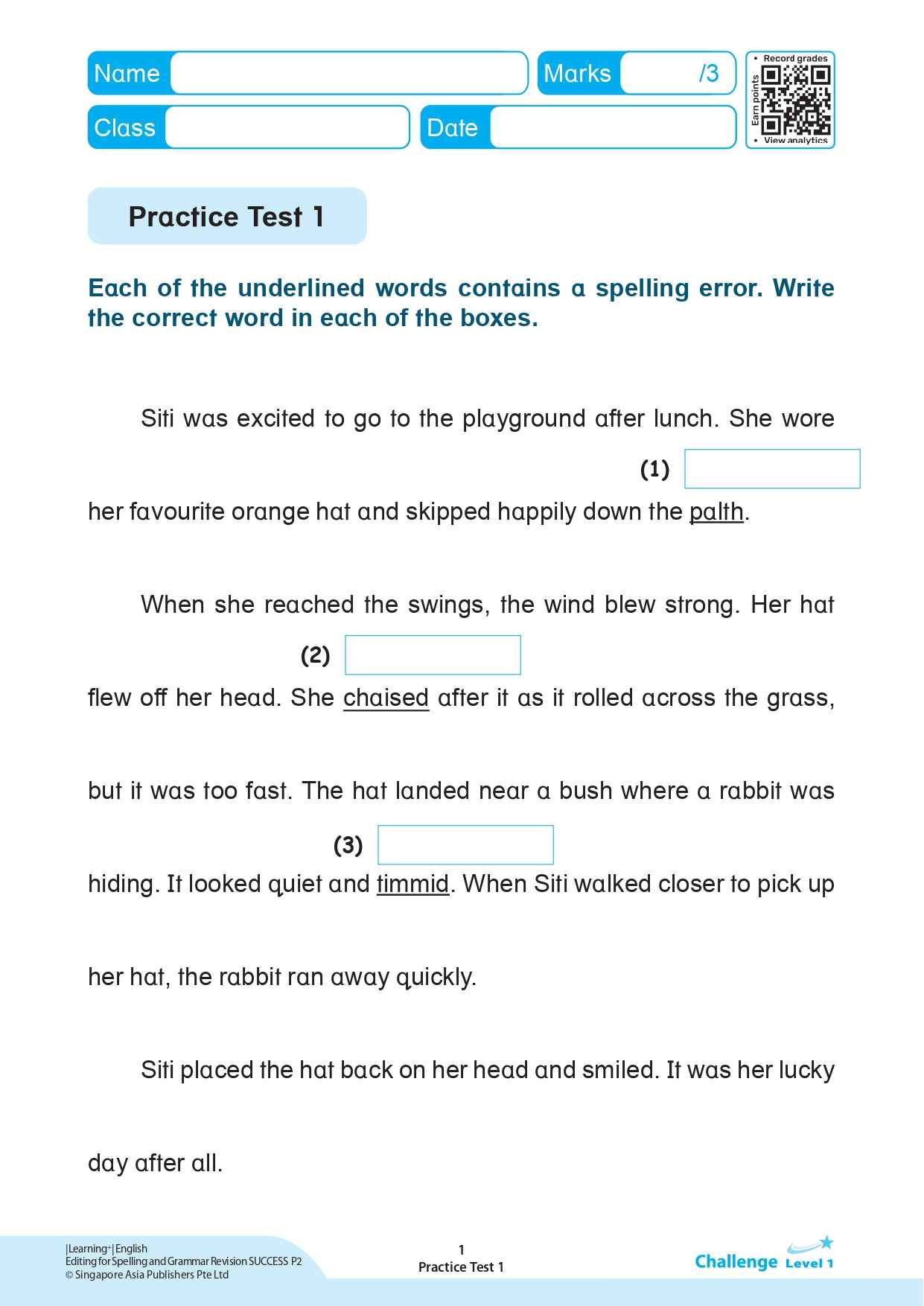 LEARNING+ ENGLISH EDITING for Spelling and Grammar Revision SUCCESS Primary 2