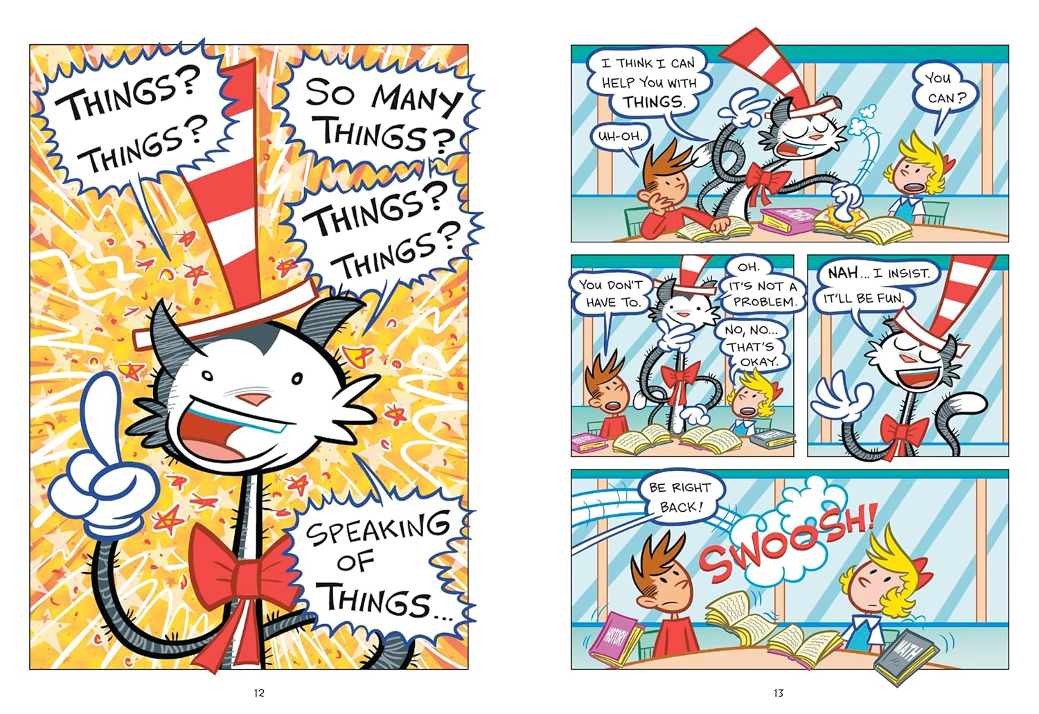 Dr. Seuss Graphic Novel: Thing One and Thing Two Have Homework to Do: A Cat in the Hat Story