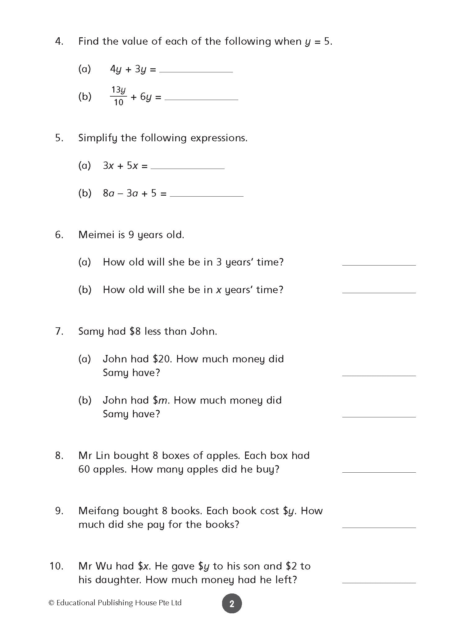 Primary 6 Maths Weekly Revision 