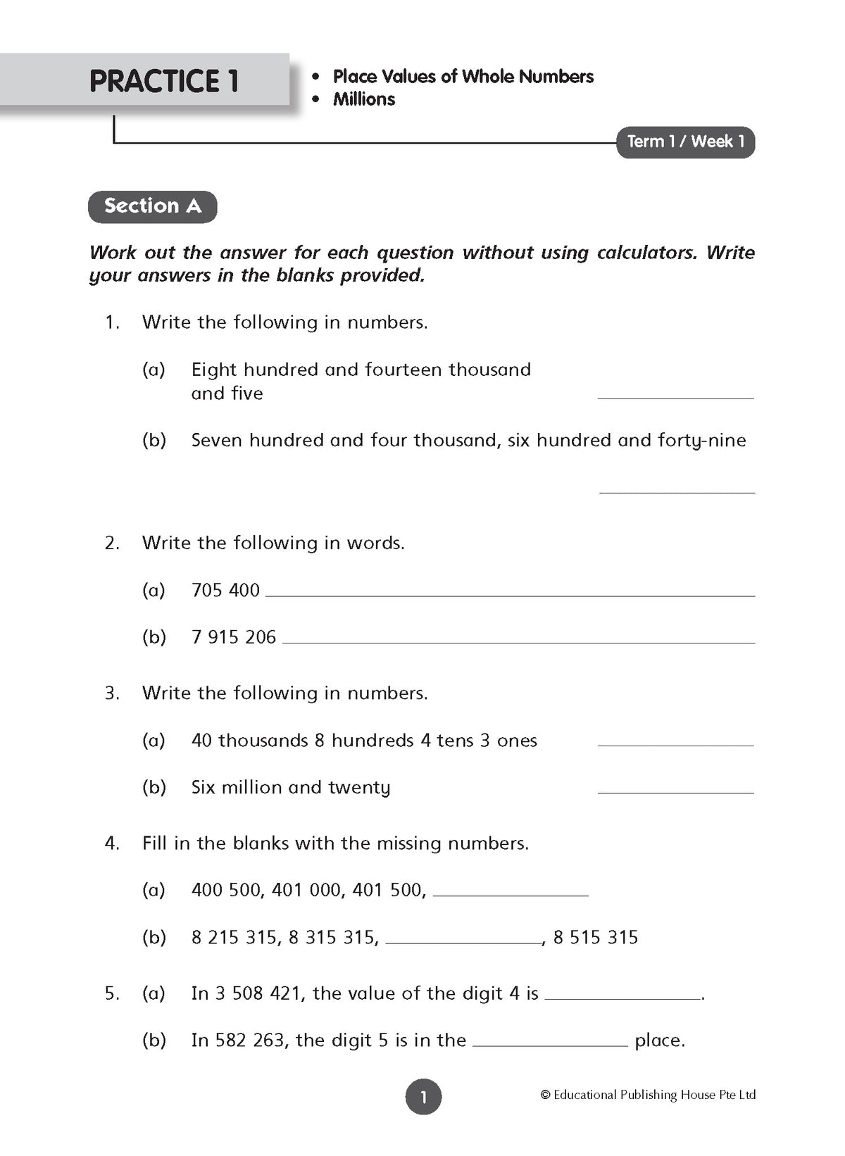 P5 Maths Weekly Revision 