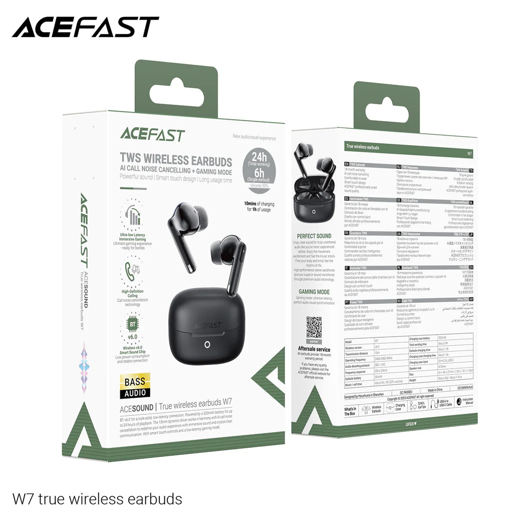 Acefast W7 True Wireless Earbuds - Black