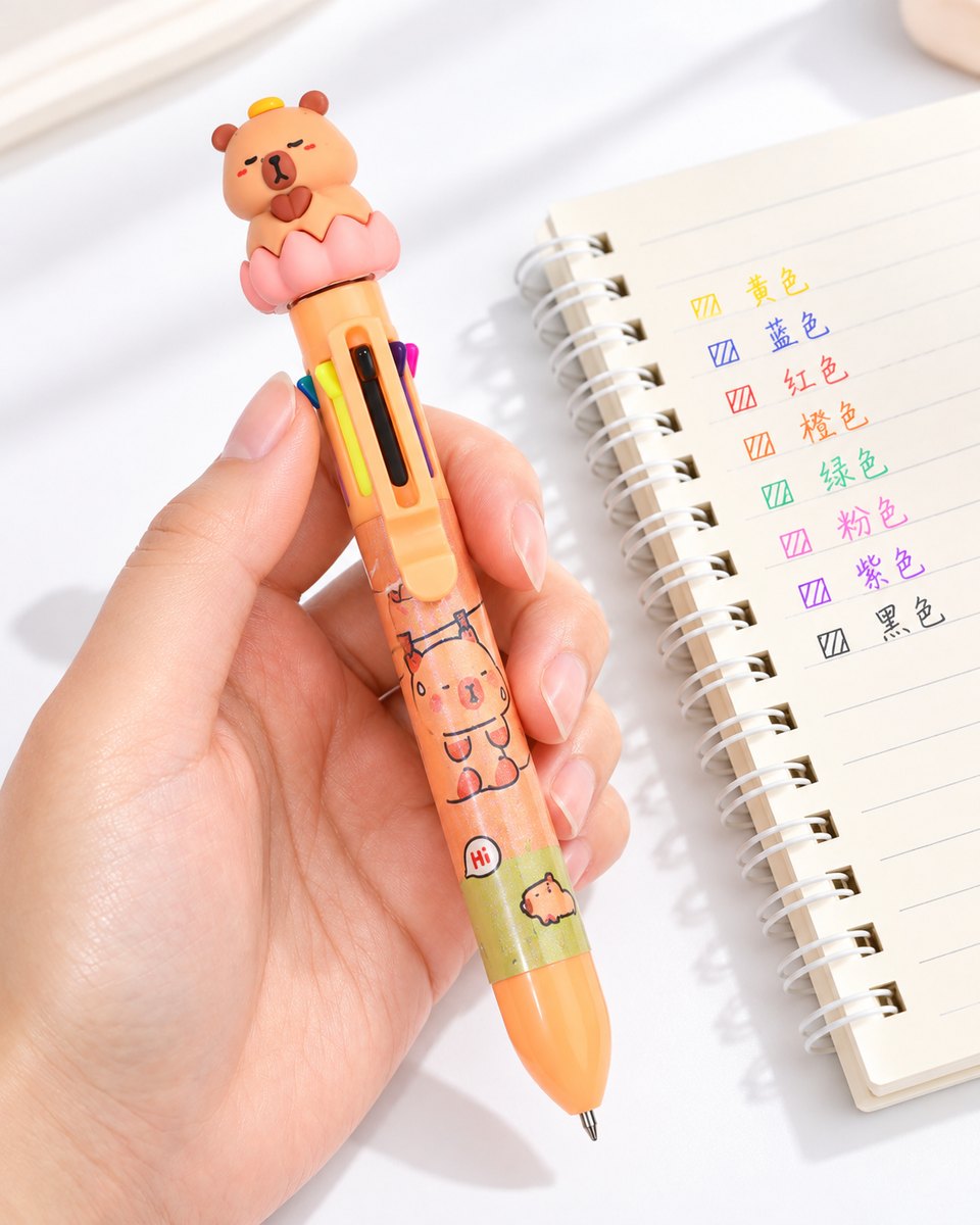  Capybara 8-In-1 Colour Ballpoint Pen 