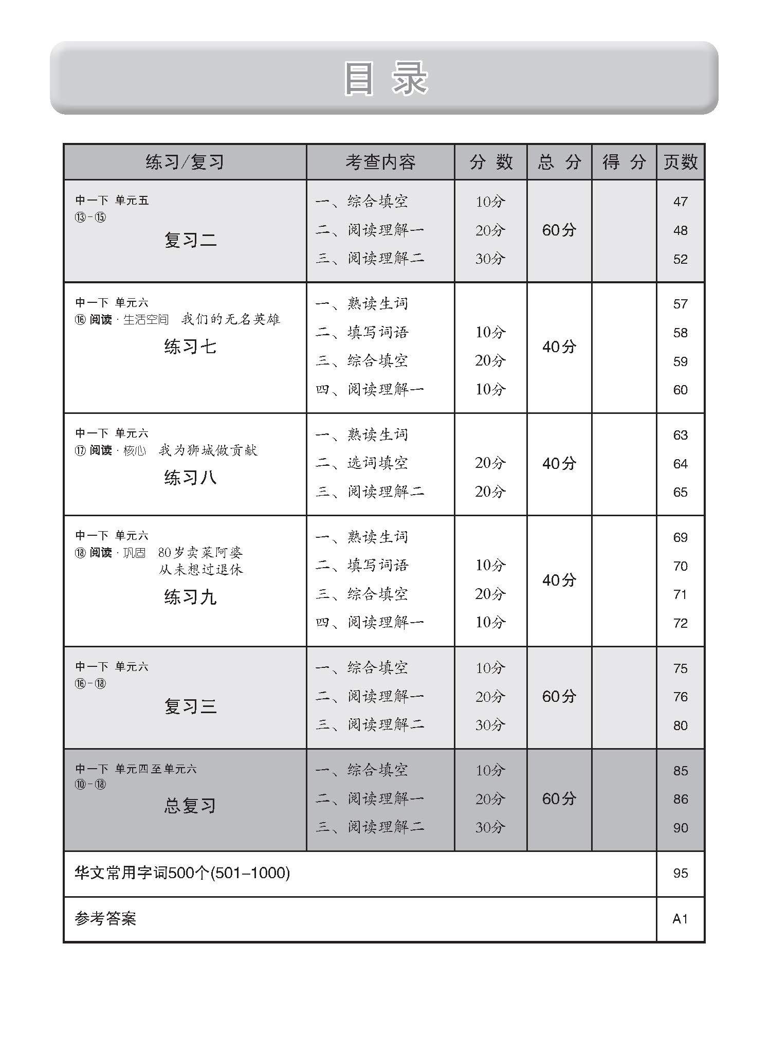 中学一年级 G2华文 每课必练 (一下) / Topical Lesson Practice For Secondary 1B [G2 Chinese]