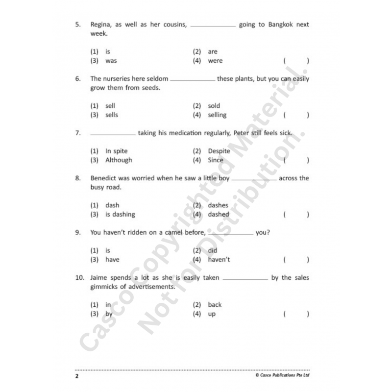 Primary 5 English 10 Class Tests