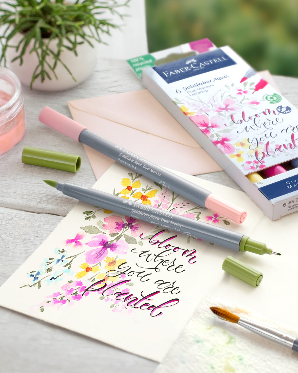 Faber-Castell Goldfaber Aqua Dual Marker, Wallet of 6 Lettering-164524