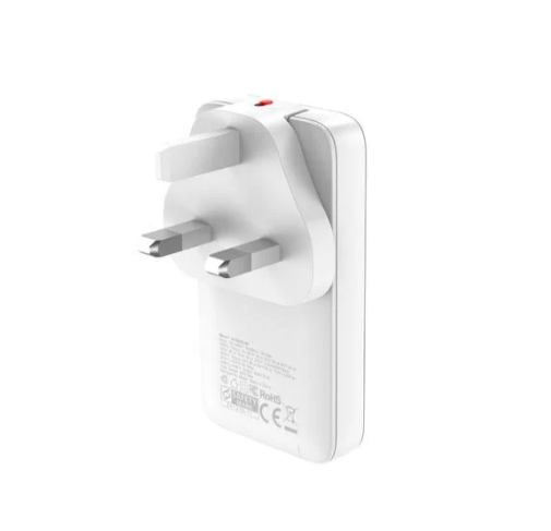 Mazer M-G65SLIM-WH GaN PD65W 1C1A with Travel Plugs (White)