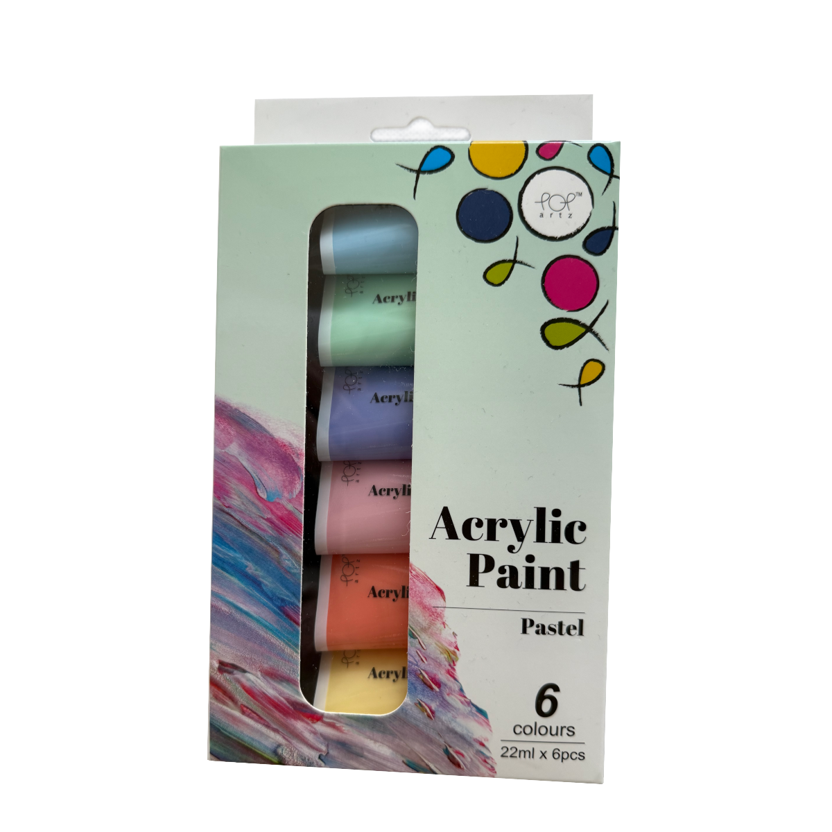 POP Artz Pastel Acrylic Paint 22ml 6 Colours