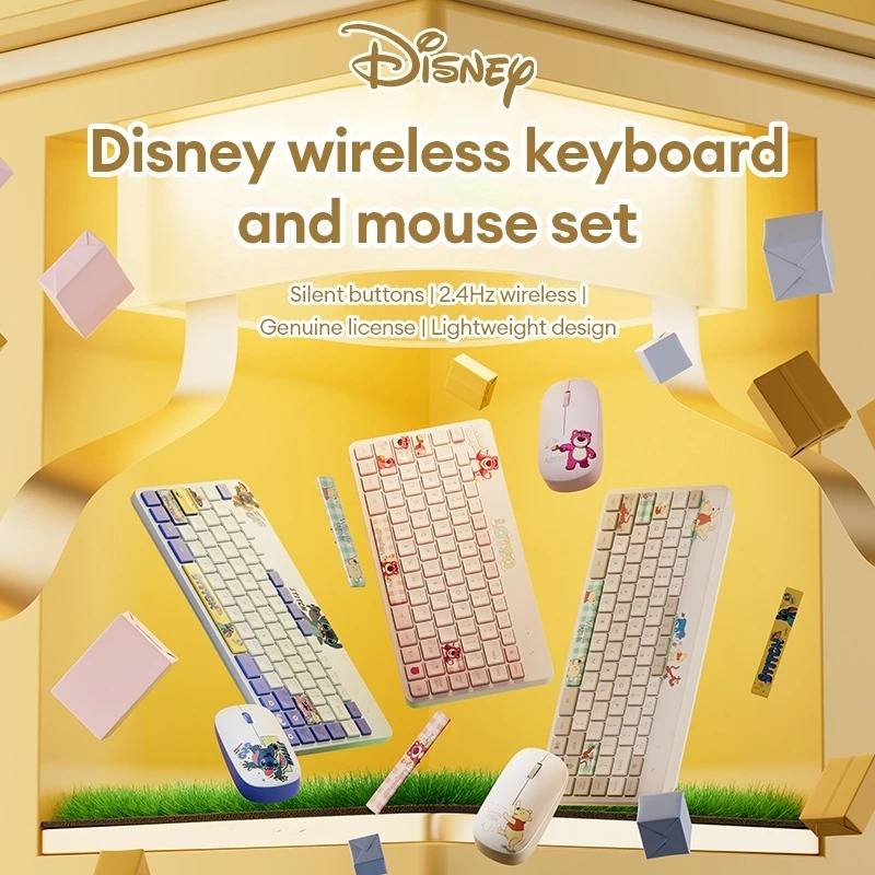 Disney QS-KM01 2 In 1 Wireless Keyboard And Mouse Mice Combo - Winnie