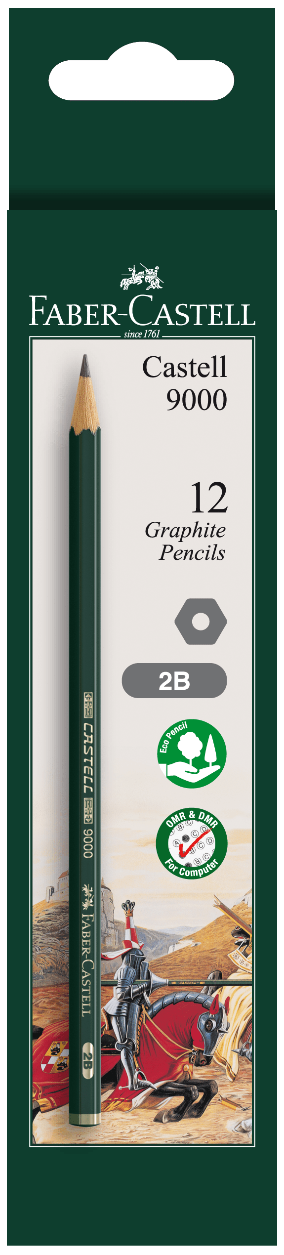 Faber-Castell Castell 9000 Graphite Pencils, 2B in Box-11712B-12