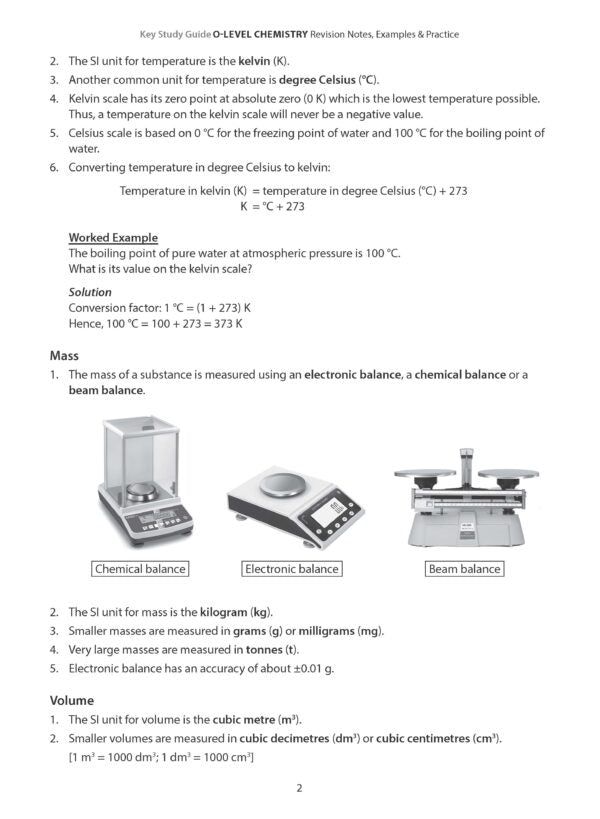 O-Level Chemistry Volume 1 Revision Notes, Worked Examples & Practice