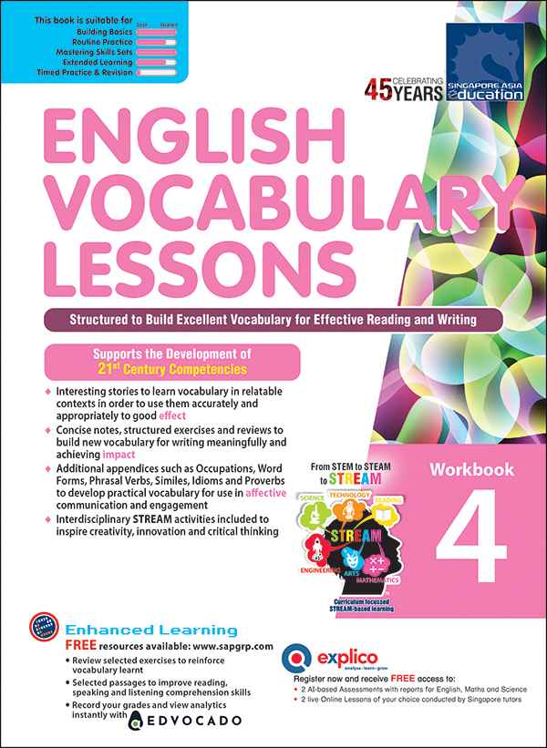 Primary 4 English Vocabulary Lessons Workbook 4
