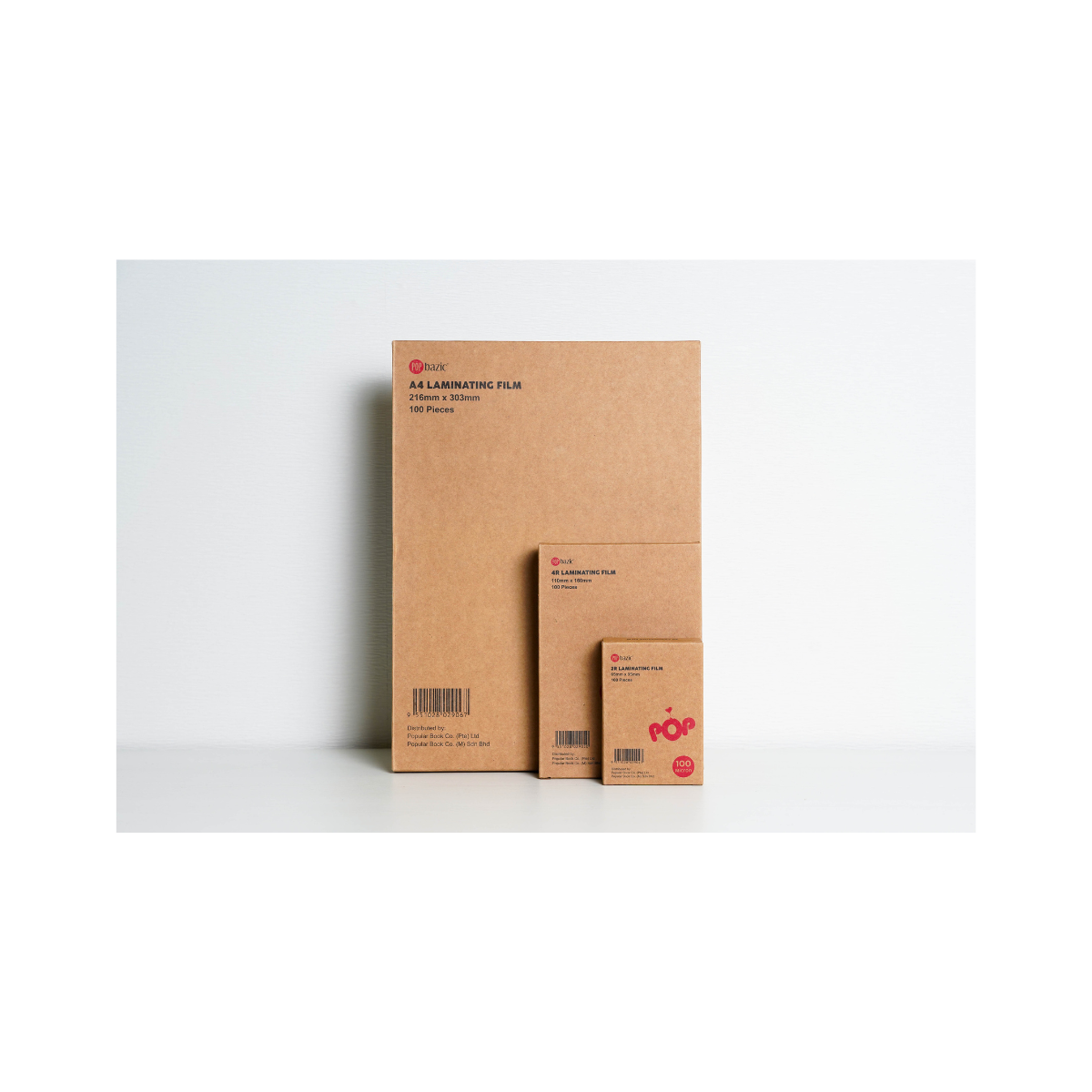 Pop Bazic Laminating Film (65x95mm, 100 Microns) – 100 Sheets