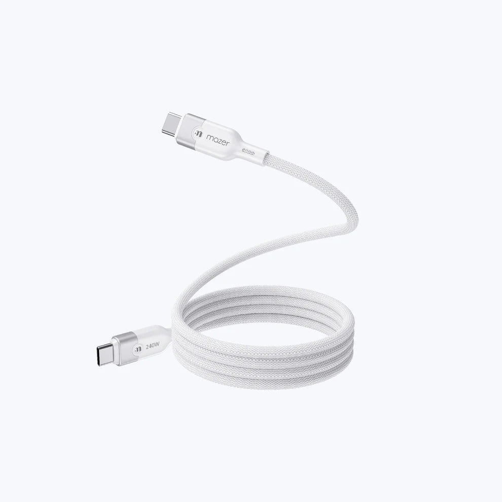 Mazer InfiniteLink Cobra2 240W USB C-C Magnetic Cable (1.25m) White