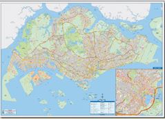 Singapore Map (L) 138cm x 97 cm