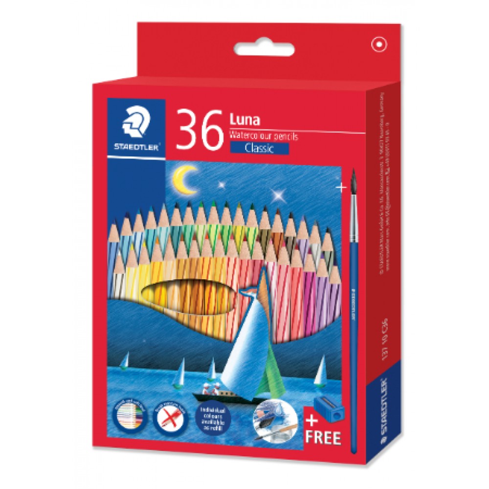 STAEDTLER LUNA WATERCOLOUR PENCILS - 36 COLOUR