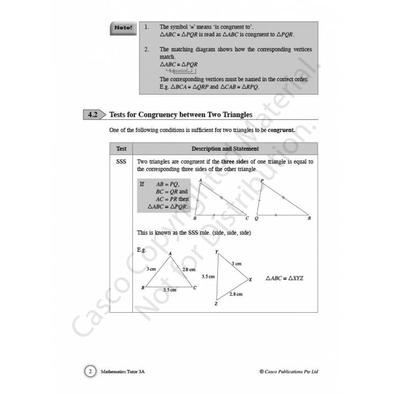 Secondary Mathematics Tutor 3A Volume 2