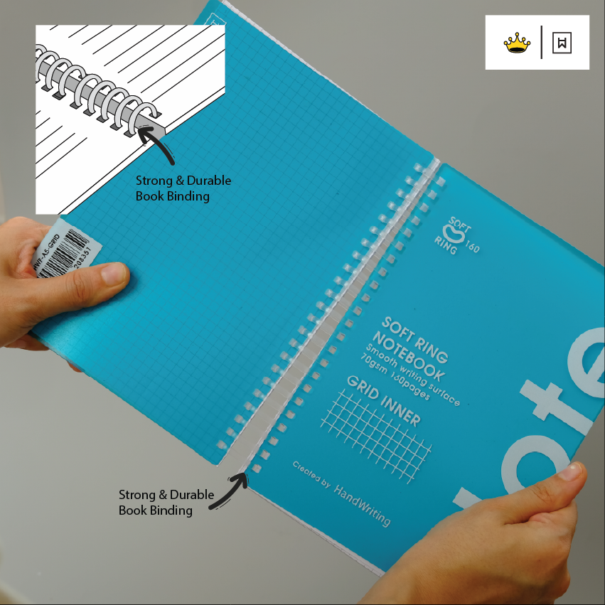 Hw Soft Ring Grid Notebook A5 70g 160pg