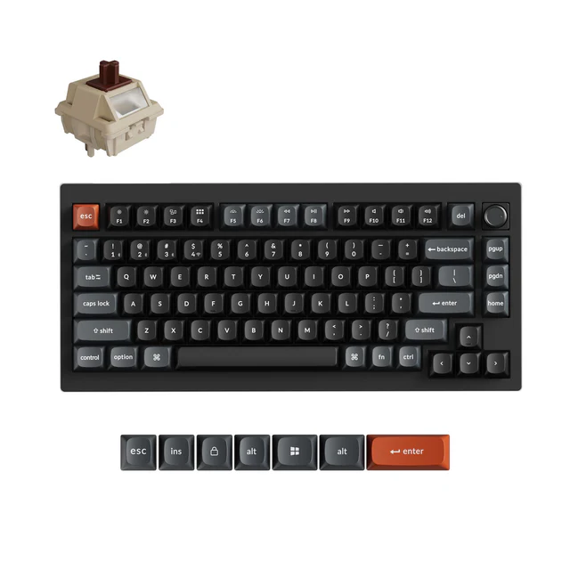 Keychron V1 Ultra 8K Wireless Custom Mechanical Keyboard - Brown