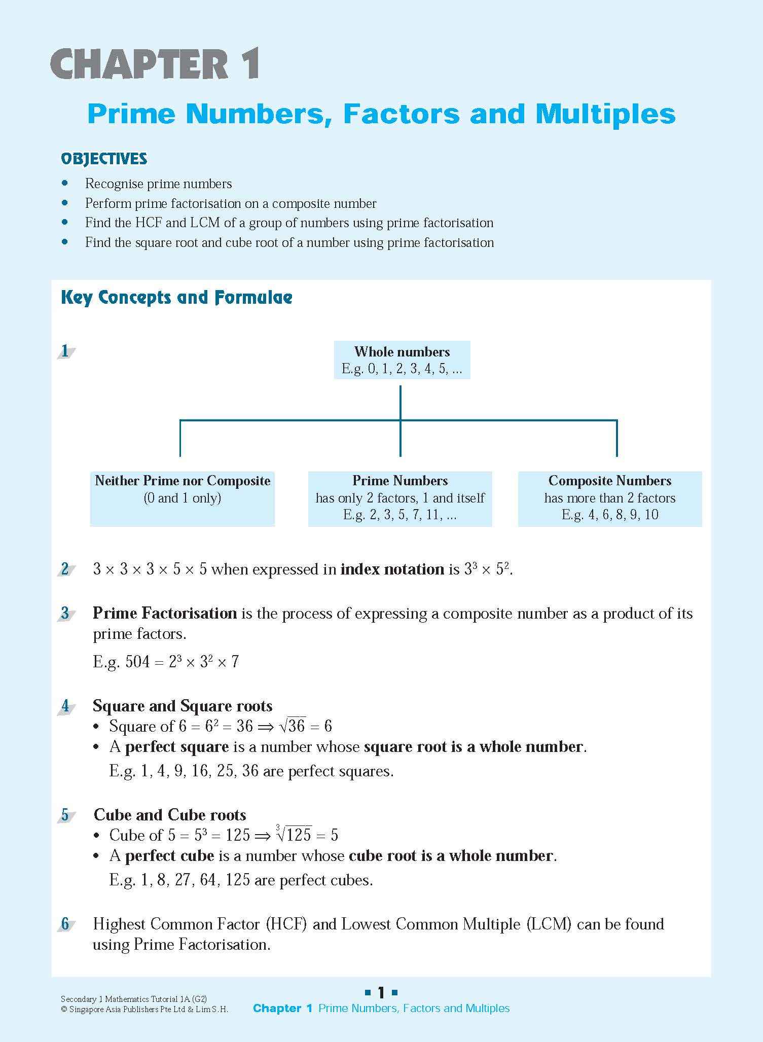 Secondary 1 Mathematics Tutorial 1A [G2] - 3rd Edition