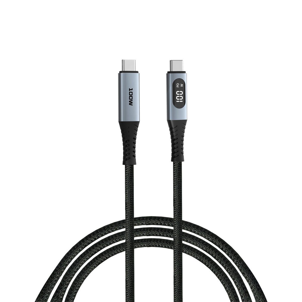 Verbatim Sync & Charge Cable 100W USB-C to USB-C with LED Display (SCC2-CCD100) Black