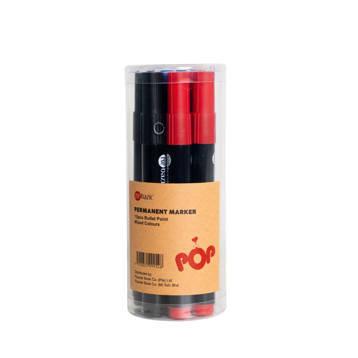 Pop Permanent Marker Set - 10 Pieces Mixed Colours (PB-PM-103-MIX)