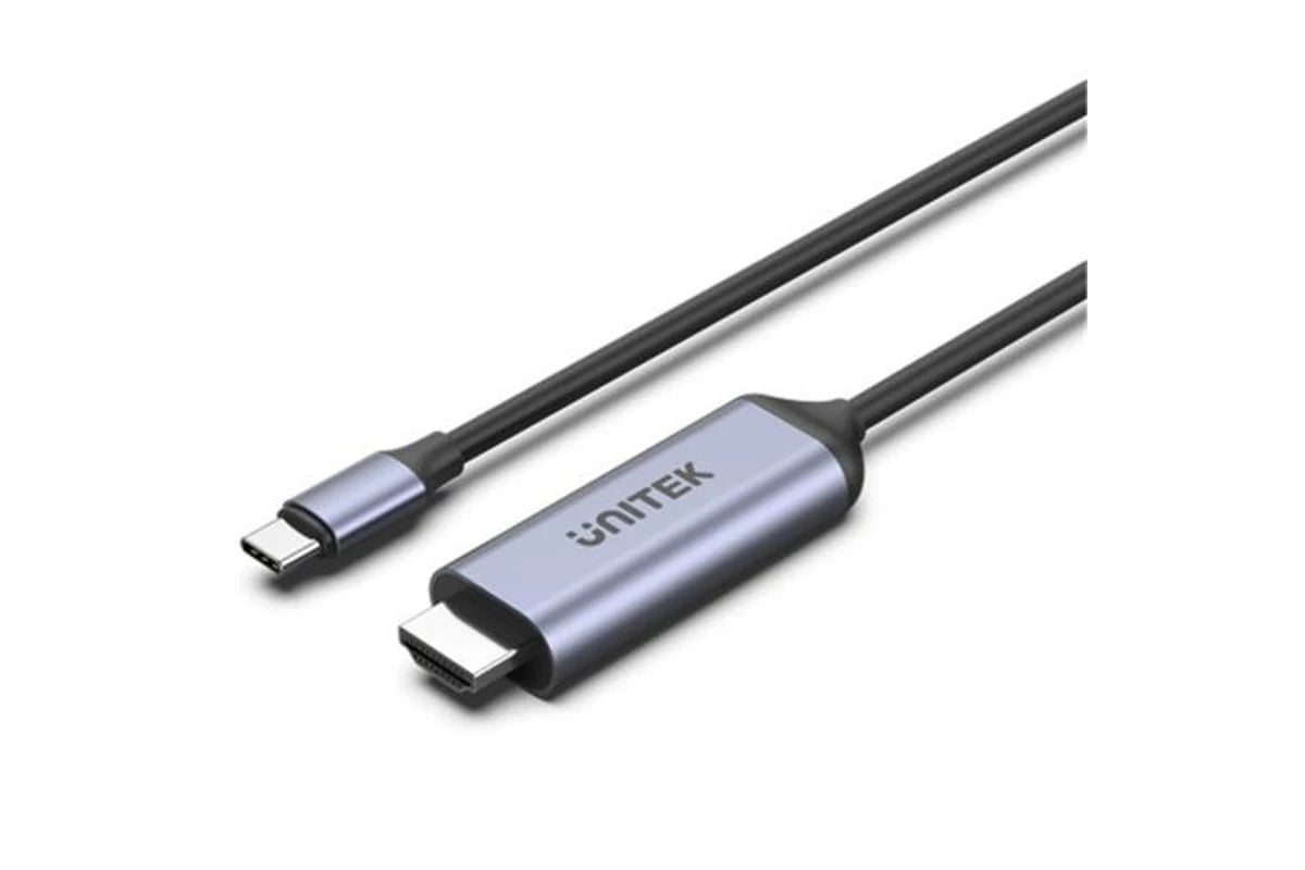 Unitek V1423B USB-C to HDMI Cable - 1.8m - Black + Grey Up to 8K 60Hz - HDCP2.3