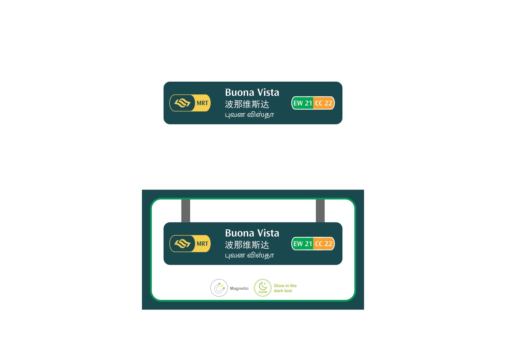  MRT Station Magnet – Buona Vista (EW21 / CC22)