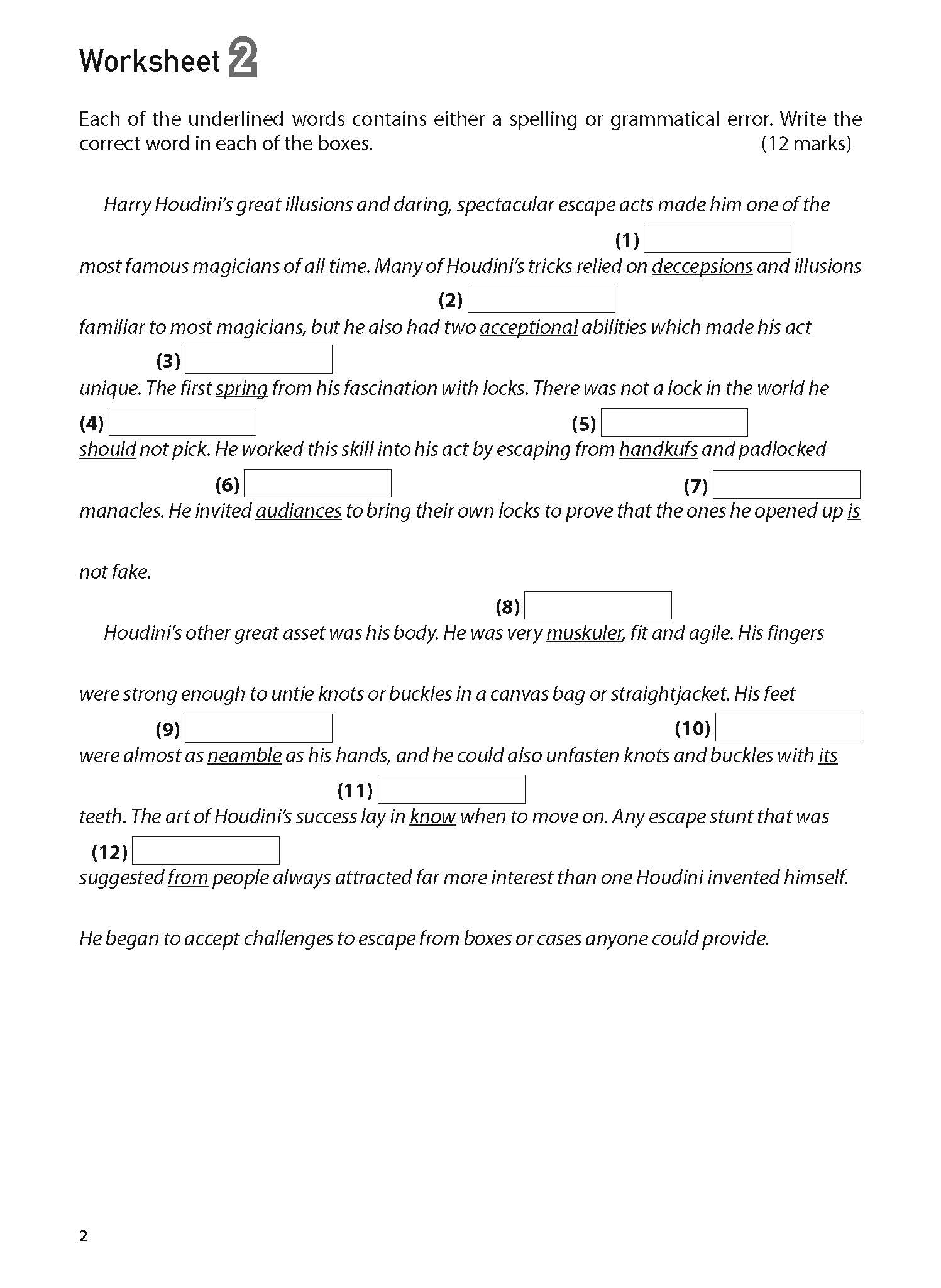 Primary 5&6 100 ENG WORKSHEETS: EDITING