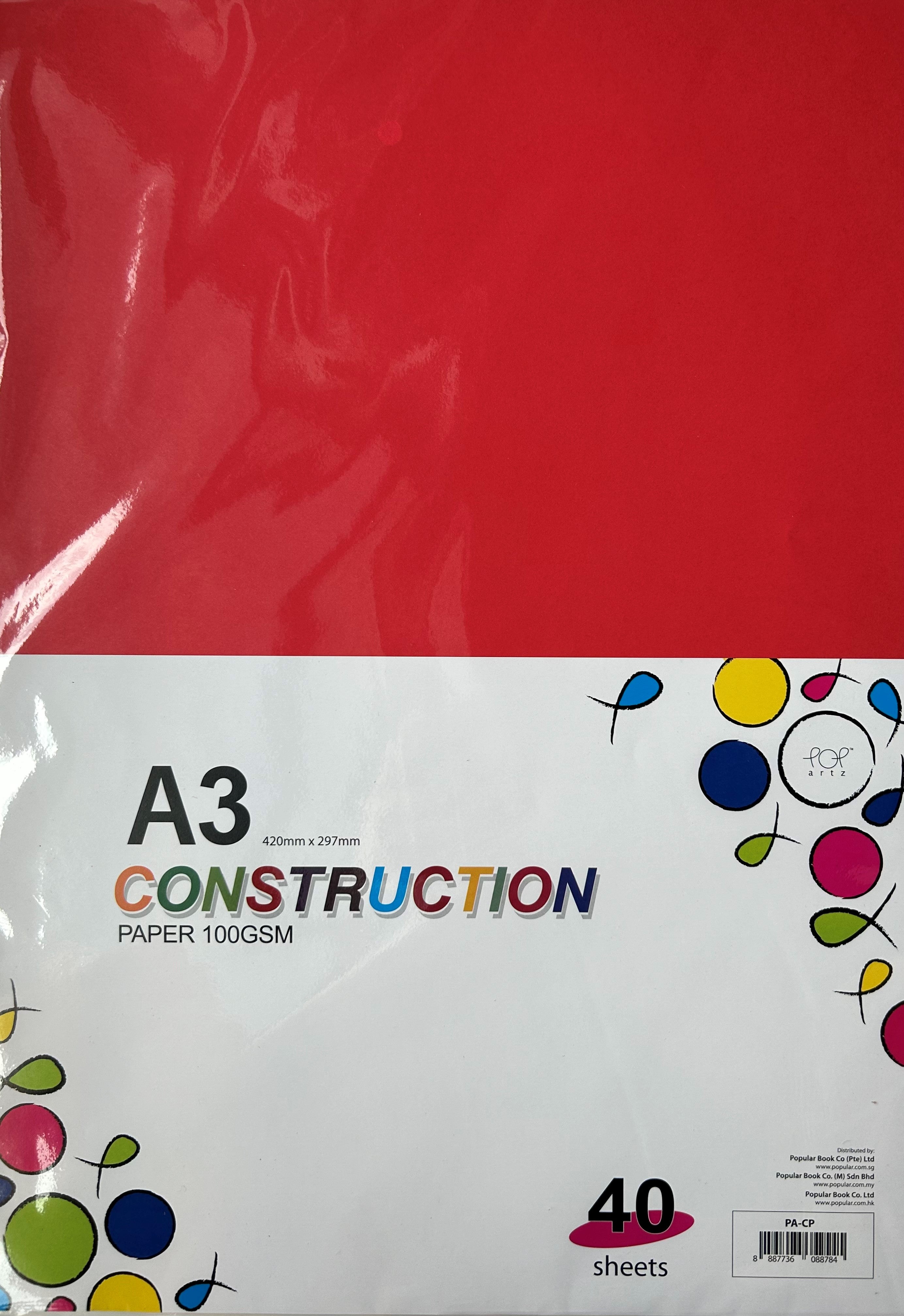 POP Artz Construction Paper A3 100G 40'S