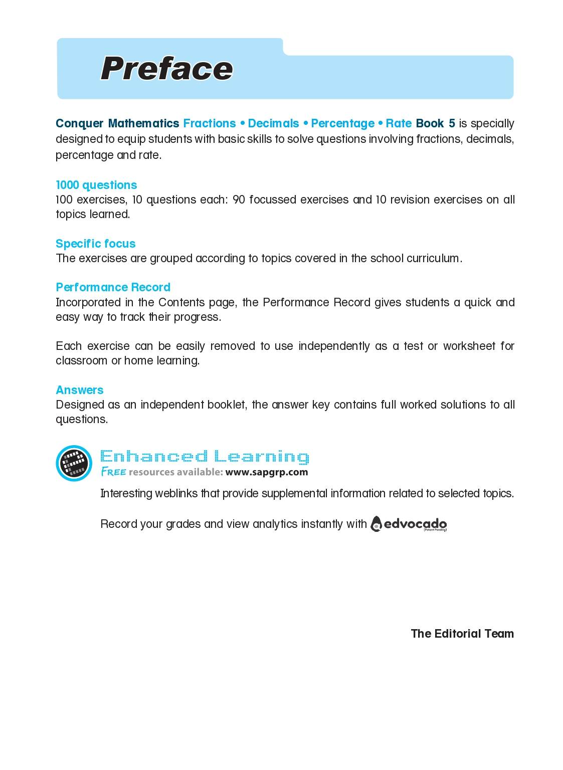 Conquer Mathematics Fractions . Decimals . Percentage . Rate Workbook 5
