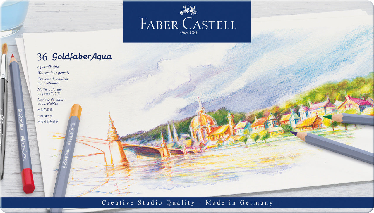 Faber-Castell Goldfaber Aqua Watercolour Pencils, 36 Colours-114636