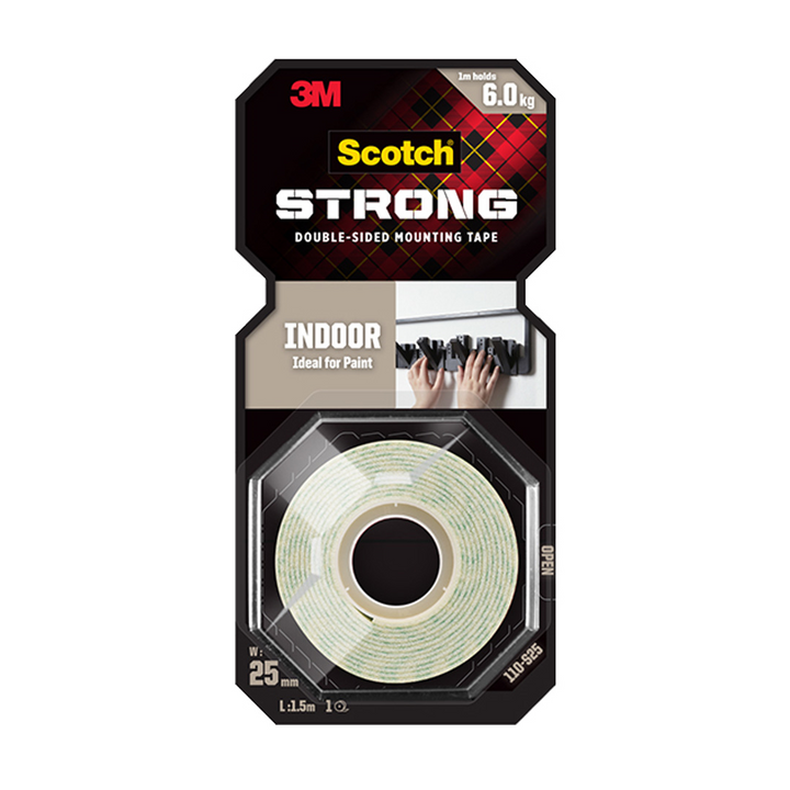 Scotch® 110-s25 Indoor Double-sided Mounting Tape, 25mm X 1.5m