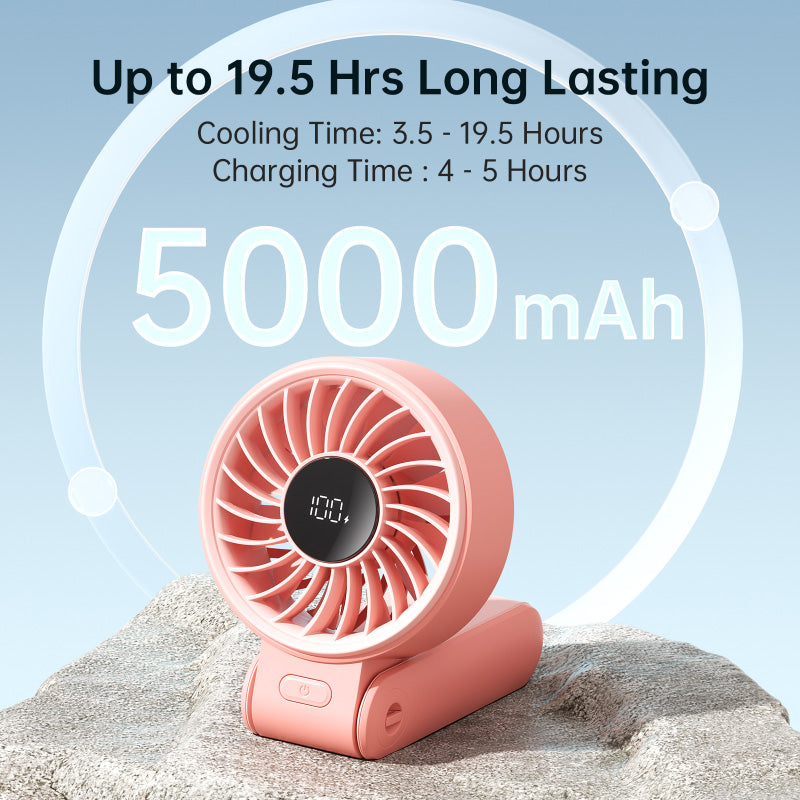 JisuLife 5000mAh Handheld Fan Life7 Pink