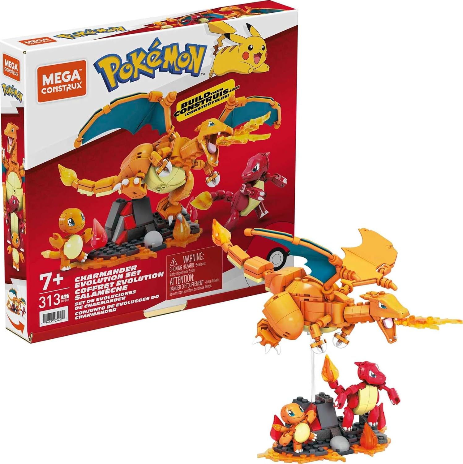 MEGA CONSTRUX POKEMON CHARMANDER EVOLUTION SET