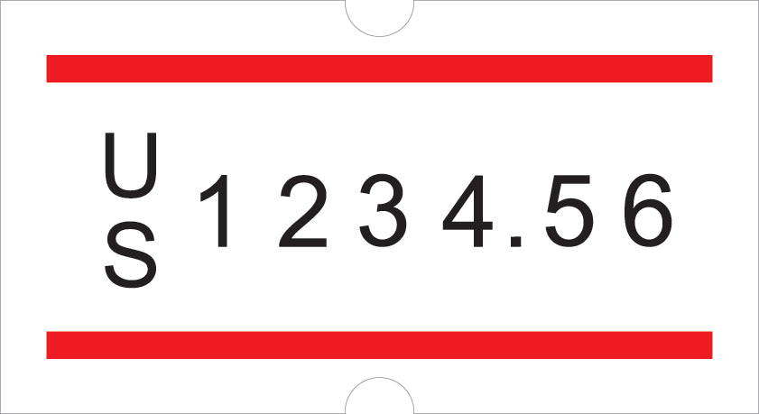 Label Roll For Sq8800 & Mx5500p - 2 Red Line (10 Rolls Per Pkt)