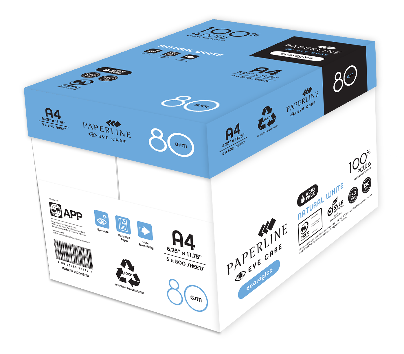 Paperline Eyecare Rcl Paper 80g A4 500's