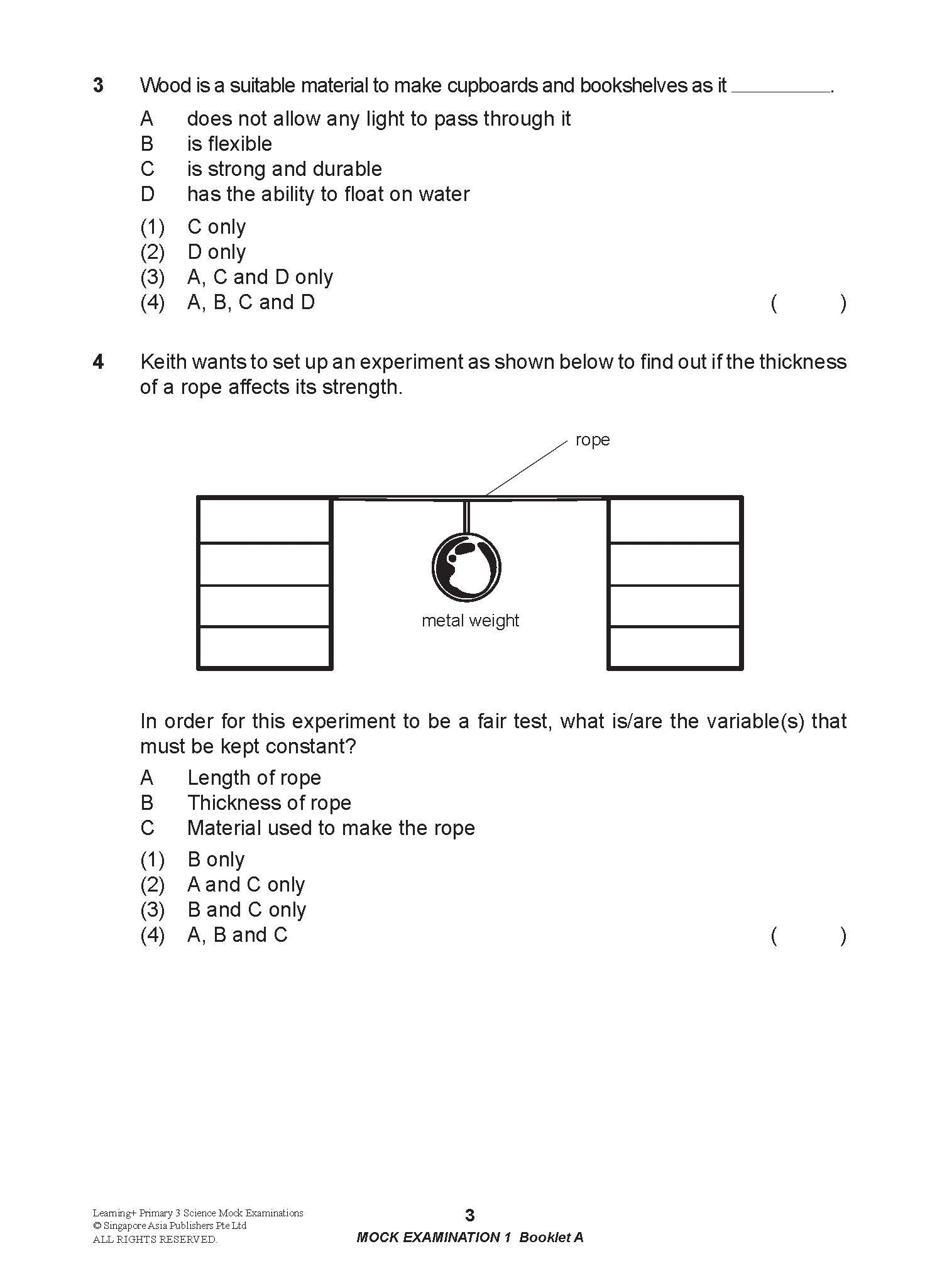 Primary 3  - LEARNING+ Science Mock Examinations - 2nd Edition