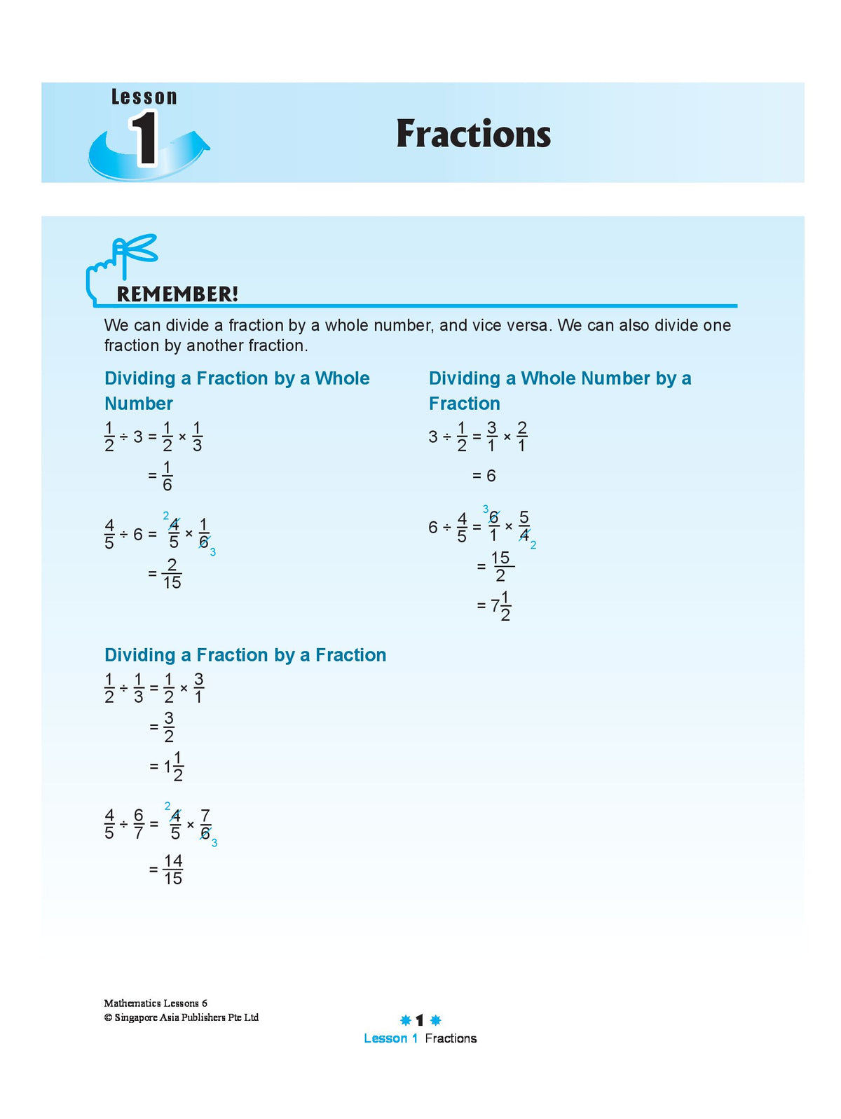 Mathematics Lessons Workbook 6