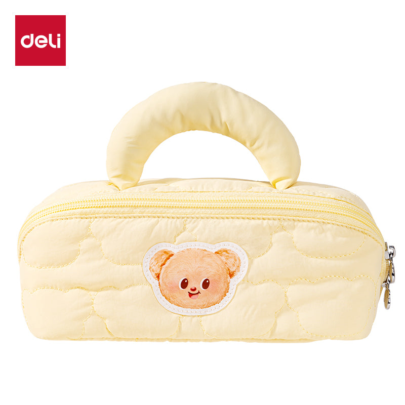 Butter Bear Puffy Pencil Bag Yellow Hy717