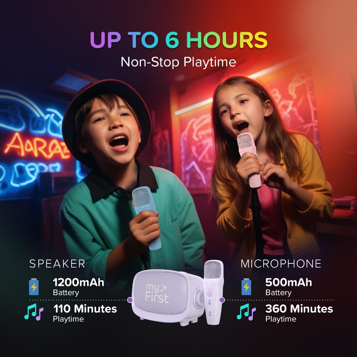myFirst Voice 2 - Portable Karaoke Machine for Kids & Adults Purple