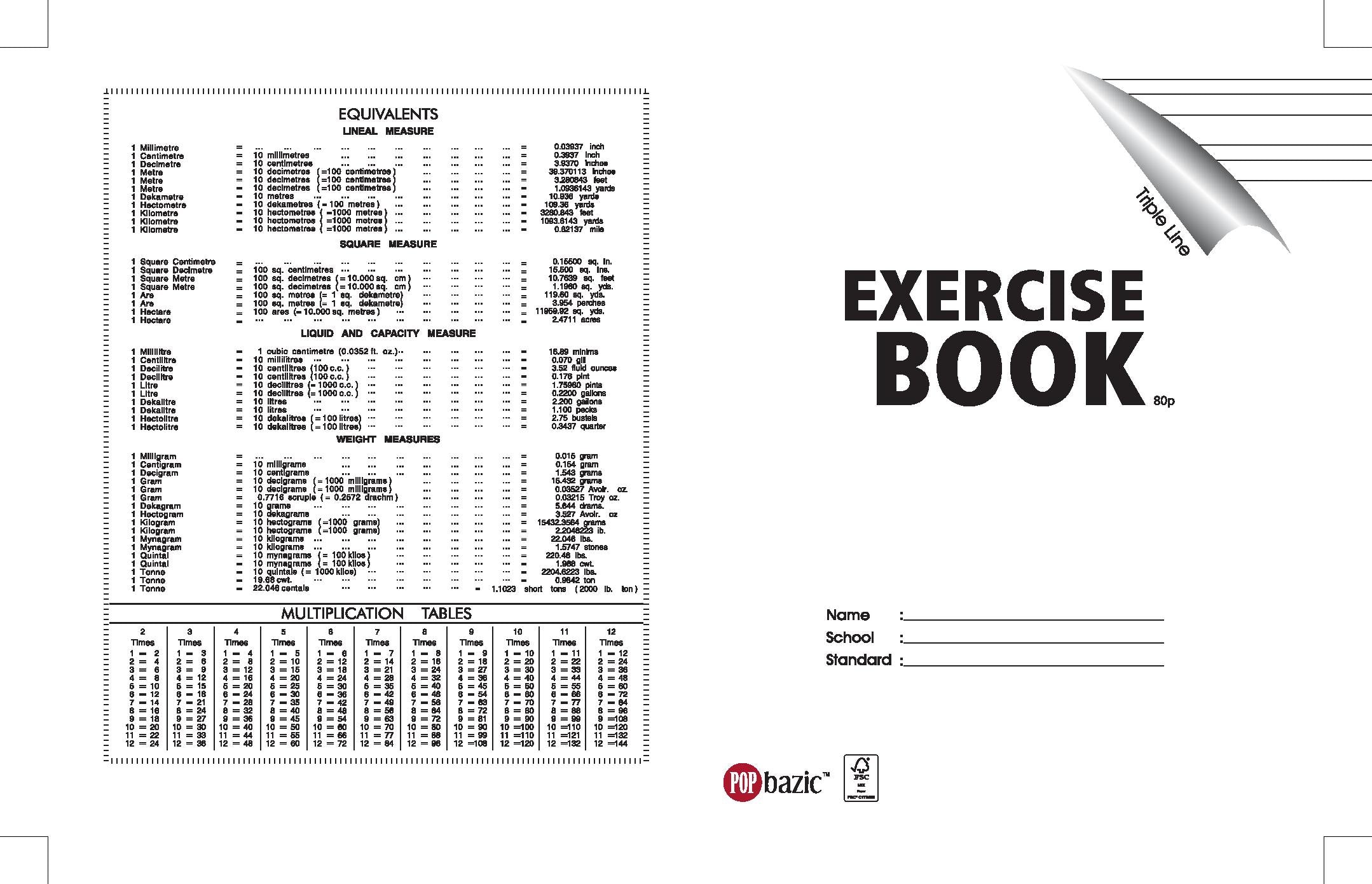 POP BAZIC F5 80P TRIPLE LINE -6PCS PACK