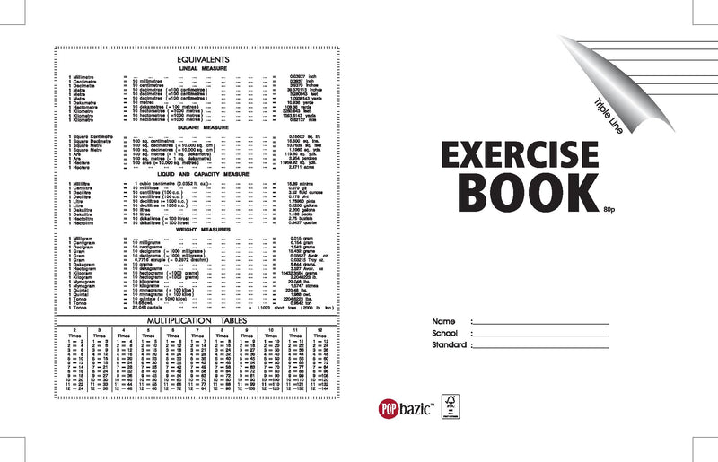 POP BAZIC F5 80P TRIPLE LINE -6PCS PACK