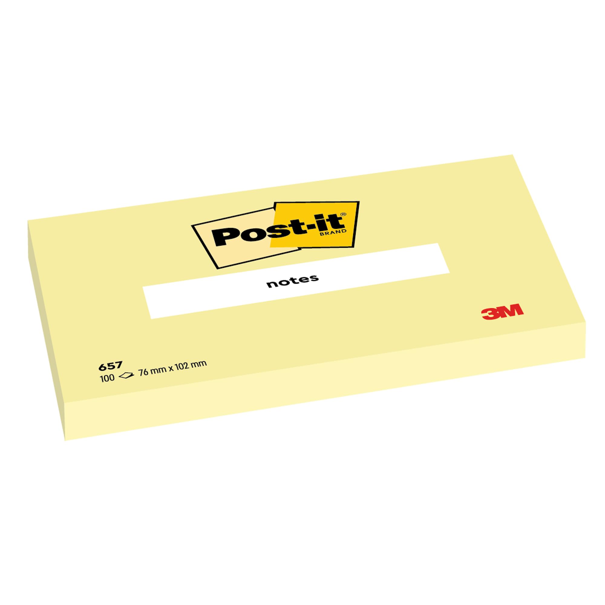 Post-it® Notes 657 Canary Yellow, 3x4"