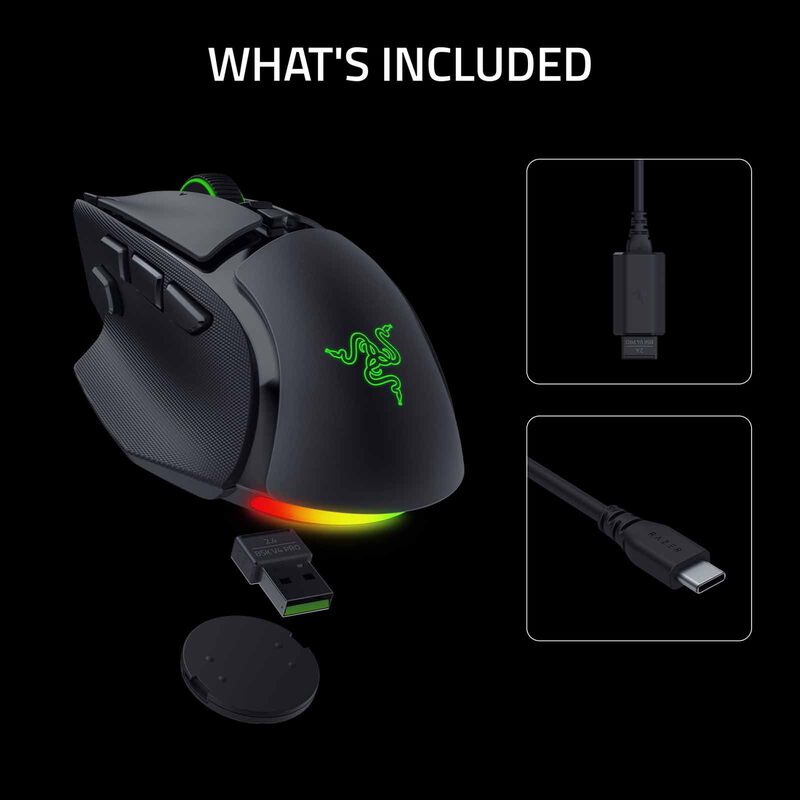Razer Basilisk V4 Pro Fully Customizable Wireless Ergonomic Gaming Mouse - Black