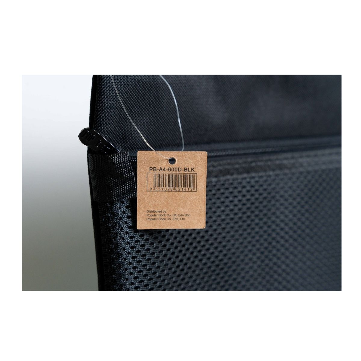Pop Bazic 3-Pocket Zipper Bag A4 - Black